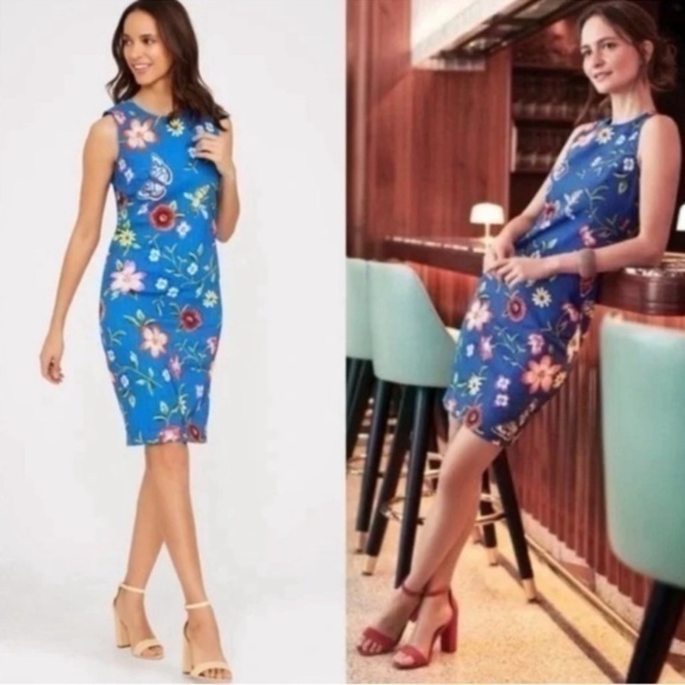J. McLaughlin Women’s Belinda Floral Butterfly Print Sleeveless Dress